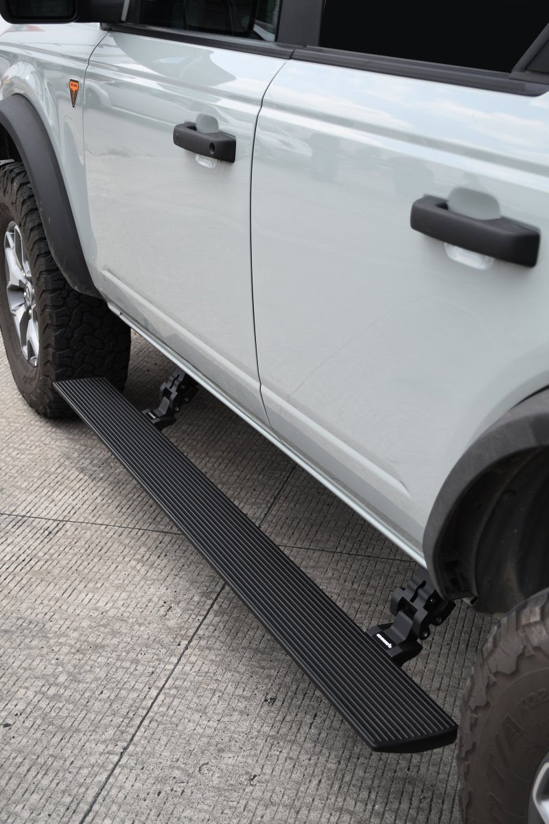 Go Rhino VoltStep Electric Running Board Kit Texture Black - 2021+ Ford Bronco 4DR Nerf Bars & Running Boards offroad accessory | Iron Ridge Offroad