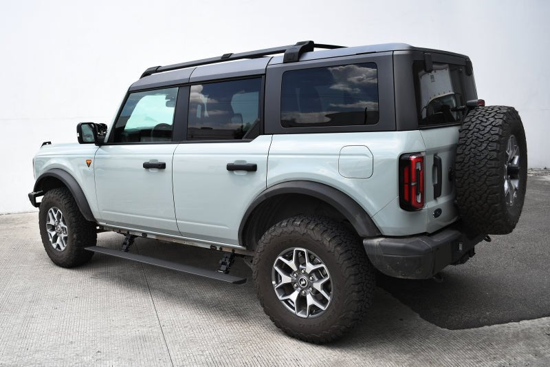 Go Rhino VoltStep Electric Running Board Kit Texture Black - 2021+ Ford Bronco 4DR Nerf Bars & Running Boards offroad accessory | Iron Ridge Offroad
