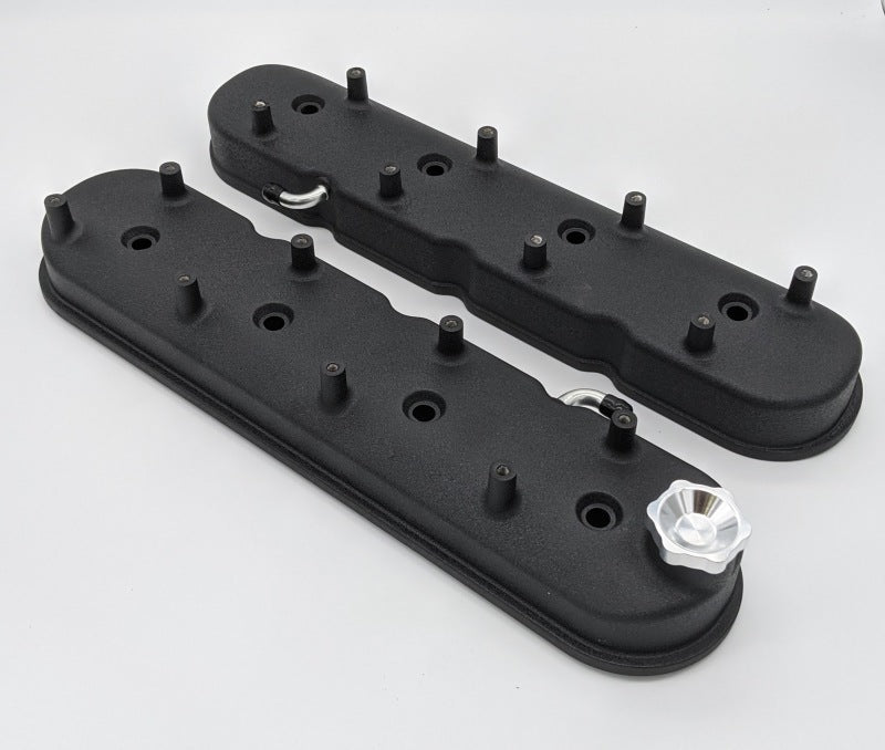 Granatelli 96-22 GM LS Tall Valve Cover w/Angled Coil Mounts - Black Wrinkle (Pair) Engine Components offroad accessory | Iron Ridge Offroad