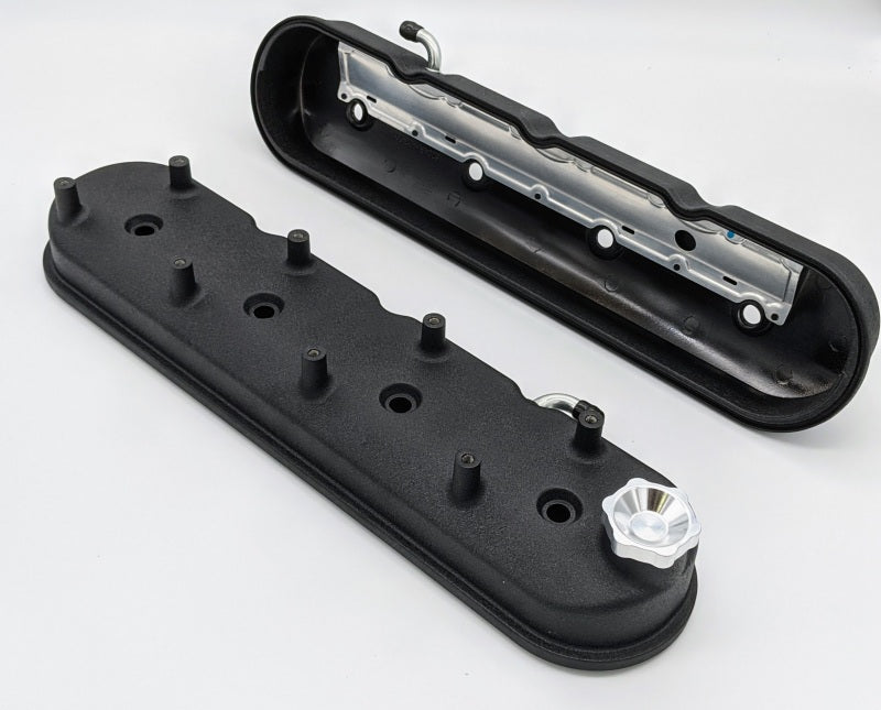Granatelli 96-22 GM LS Tall Valve Cover w/Angled Coil Mounts - Black Wrinkle (Pair) Engine Components offroad accessory | Iron Ridge Offroad