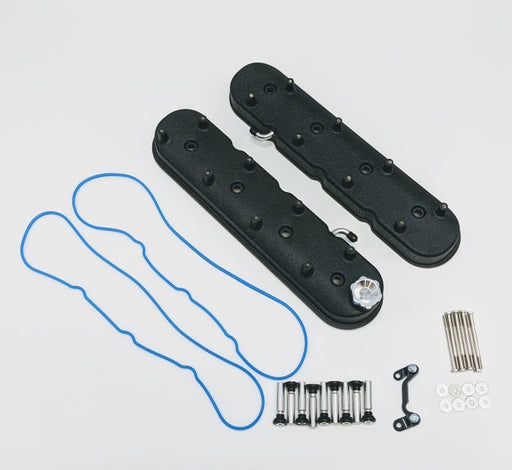 Granatelli 96-22 GM LS Tall Valve Cover w/Angled Coil Mounts - Black Wrinkle (Pair) Engine Components offroad accessory | Iron Ridge Offroad