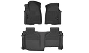Husky Liners 19-24 Chevrolet Silverado 1500 / GMC Sierra 1500 X-Act Front + 2nd Seat Floor Liner Set | Black (53648) Floor Mats offroad accessory | Iron Ridge Offroad