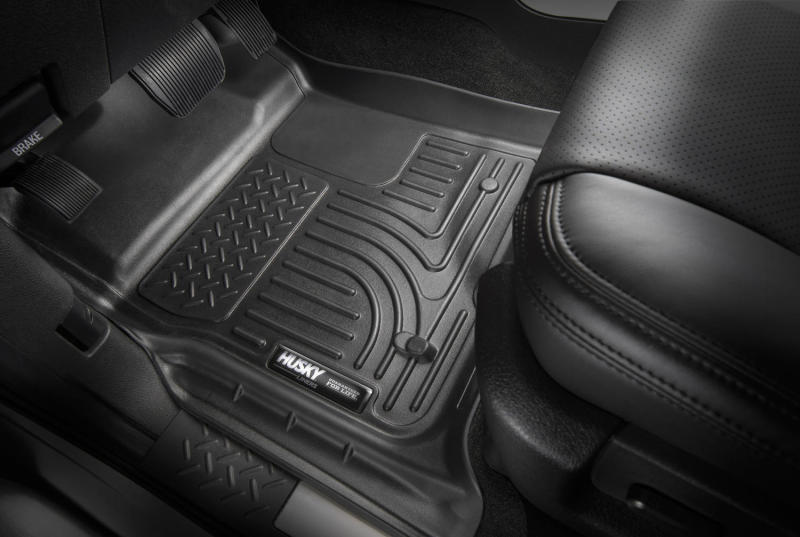 Husky Liners 2021 - 2025 Ford Bronco 2 Door Weatherbeater Front & 2nd Seat Floor Liners - Black Floor Mats offroad accessory | Iron Ridge Offroad