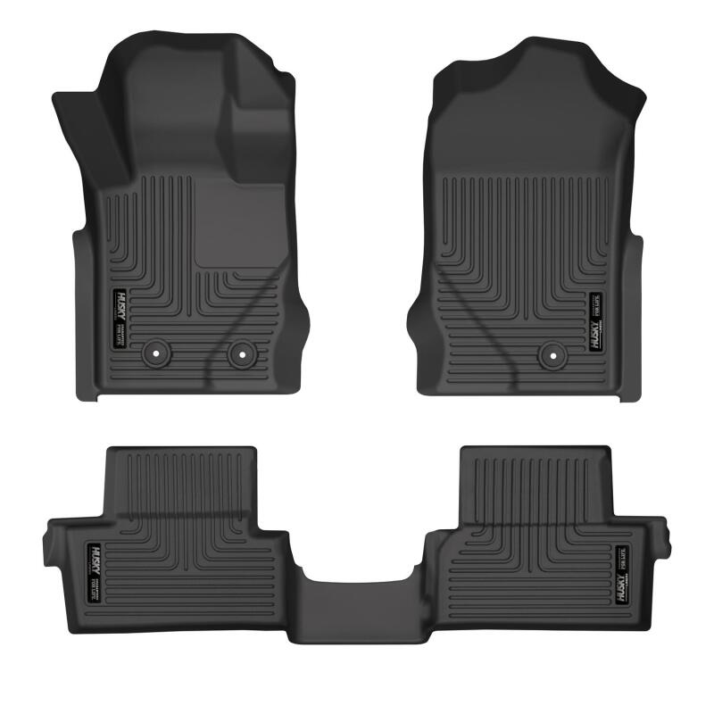Husky Liners 2021 - 2025 Ford Bronco 2 Door Weatherbeater Front & 2nd Seat Floor Liners - Black Floor Mats offroad accessory | Iron Ridge Offroad