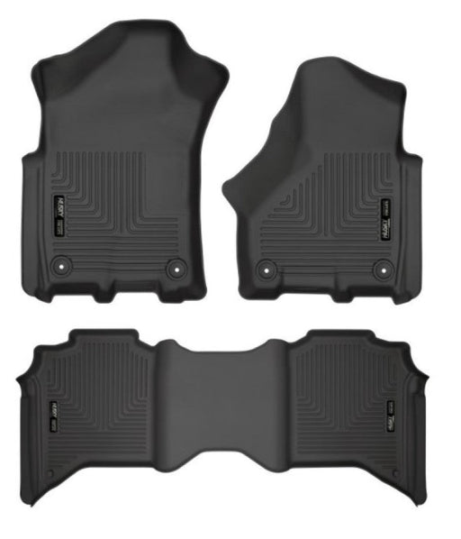 Husky Liners Black Weatherbeater Front and 2nd Seat Floor Liners: Ram 2500 / 3500 2019-2024 Floor Mats offroad accessory | Iron Ridge Offroad