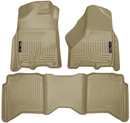 Husky Liners WeatherBeater Combo Floor Liners (F&R): Dodge Ram 1500 / 2500 / 3500 (09-10) - Tan Floor Mats offroad accessory | Iron Ridge Offroad