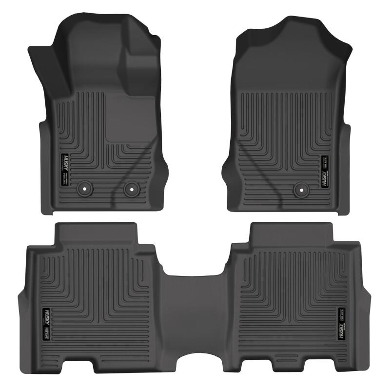 Husky WeatherBeater Floor Liners Front & Rear Black 21 - 26 Ford Bronco 4 Door Floor Mats offroad accessory | Iron Ridge Offroad