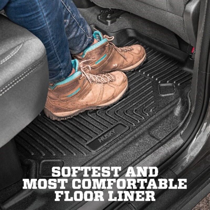 Husky X-Act Contour Black 2nd Seat Floor Liners | Chevrolet Silverado 1500 (19-23) / GMC Sierra 1500 (19-23) (54201) Floor Mats offroad accessory | Iron Ridge Offroad