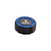 IAG Beadlock Coolant Cap with Blue Ring | Ford Bronco (21-26) / Bronco Sport (21-26) / F-150 (15-26) / Maverick (22-26) / Ranger (19-26) (IAG-ACC-F1092BKBL) Fluid Cap Cover offroad accessory | Iron Ridge Offroad