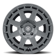 ICON Compass 17x8.5 6x5.5 0mm Offset 4.75in BS Satin Black Wheel Wheels offroad accessory | Iron Ridge Offroad