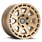 ICON Compass 17x8.5 6x5.5 0mm Offset 4.75in BS Satin Brass Wheel Wheels offroad accessory | Iron Ridge Offroad