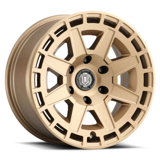ICON Compass 17x8.5 6x5.5 0mm Offset 4.75in BS Satin Brass Wheel Wheels offroad accessory | Iron Ridge Offroad