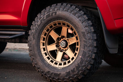 ICON Raider 17x8.5 6x5.5 0mm Offset 4.75in BS Satin Brass Wheel Wheels offroad accessory | Iron Ridge Offroad