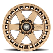 ICON Raider 17x8.5 6x5.5 0mm Offset 4.75in BS Satin Brass Wheel Wheels offroad accessory | Iron Ridge Offroad