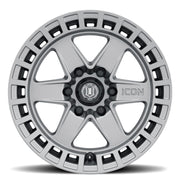 ICON Raider 17x8.5 6x5.5 0mm Offset 4.75in BS Titanium Wheel Wheels offroad accessory | Iron Ridge Offroad