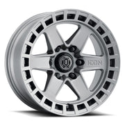 ICON Raider 17x8.5 6x5.5 0mm Offset 4.75in BS Titanium Wheel Wheels offroad accessory | Iron Ridge Offroad