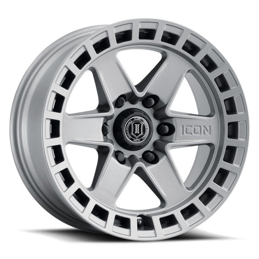 ICON Raider 17x8.5 6x5.5 0mm Offset 4.75in BS Titanium Wheel Wheels offroad accessory | Iron Ridge Offroad