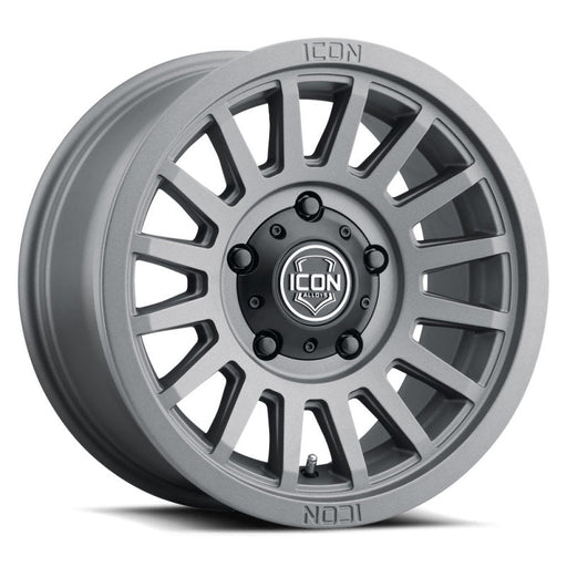 ICON Recon SLX 17x8.5 6x5.5 BP 0mm Offset 4.75in BS 106.1mm Bore Charcoal Wheel Wheels offroad accessory | Iron Ridge Offroad