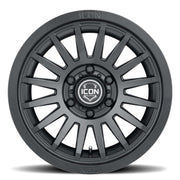 ICON Recon SLX 17x8.5 6x5.5 BP 0mm Offset 4.75in BS 106.1mm Bore Satin Black Wheel Wheels offroad accessory | Iron Ridge Offroad