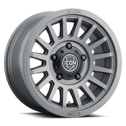 ICON Recon SLX 17x8.5 6x5.5 BP 25mm Offset 5.75in BS 95.1mm Bore Charcoal Wheel Wheels offroad accessory | Iron Ridge Offroad