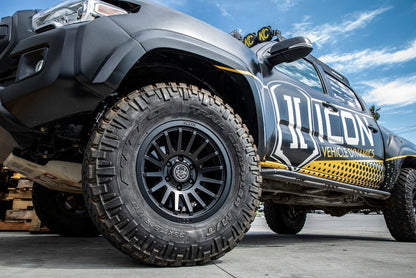 ICON Recon SLX 17x8.5 6x5.5 BP 25mm Offset 5.75in BS 95.1mm Bore Satin Black Wheel Wheels offroad accessory | Iron Ridge Offroad