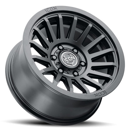 ICON Recon SLX 17x8.5 6x5.5 BP 25mm Offset 5.75in BS 95.1mm Bore Satin Black Wheel Wheels offroad accessory | Iron Ridge Offroad