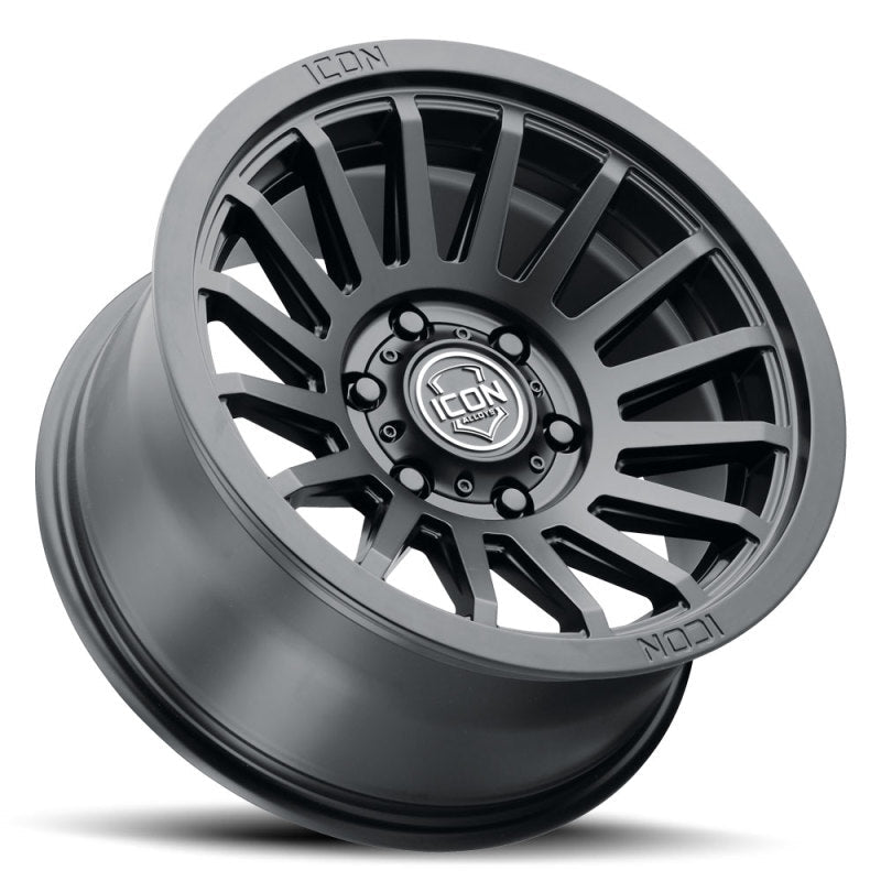 ICON Recon SLX 18x9 6x5.5 BP 25mm Offset 6in BS 95.1mm Hub Bore Satin Black Wheel Wheels offroad accessory | Iron Ridge Offroad