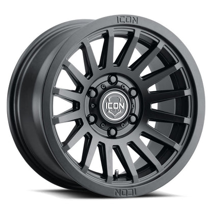 ICON Recon SLX 18x9 6x5.5 BP 25mm Offset 6in BS 95.1mm Hub Bore Satin Black Wheel Wheels offroad accessory | Iron Ridge Offroad