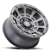 ICON Thrust 17x8.5 6x5.5 25mm Offset 5.75in BS 95.1mm Bore Smoked Satin Black Wheel Wheels offroad accessory | Iron Ridge Offroad