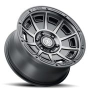 ICON Victory 17x8.5 6x5.5 0mm Offset 4.75in BS Smoked Satin Black Tint Wheel Wheels offroad accessory | Iron Ridge Offroad