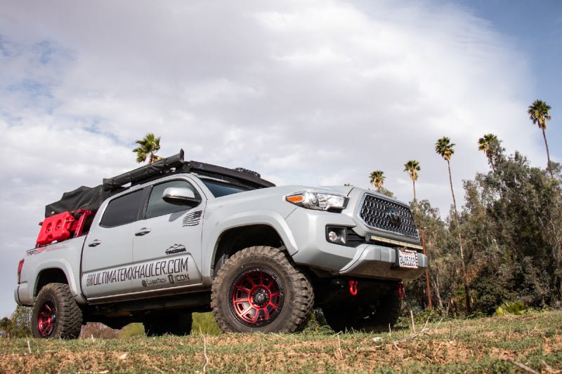 ICON Victory17x8.5 6x5.5 0mm Offset 4.75in BS Satin Black w/Red Tint Wheel Wheels offroad accessory | Iron Ridge Offroad