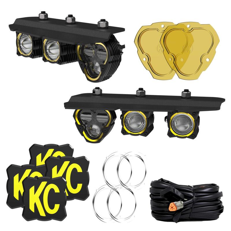 KC HiLiTES FLEX ERA 3 Dual Mode SAE Fog Light Pocket Kit - 2021+ Ford Bronco Lights offroad accessory | Iron Ridge Offroad