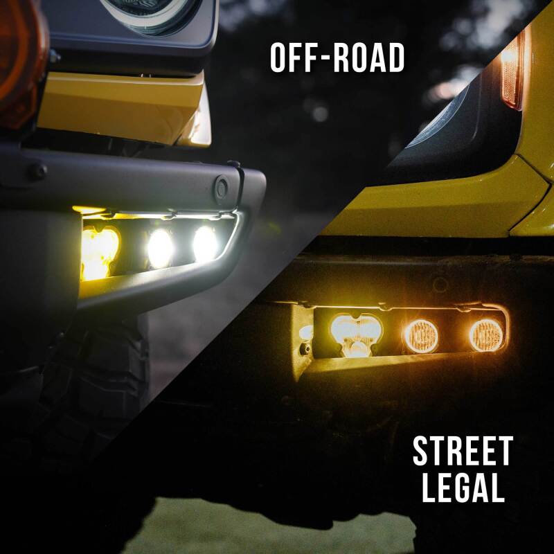 KC HiLiTES FLEX ERA 3 Dual Mode SAE Fog Light Pocket Kit - 2021+ Ford Bronco Lights offroad accessory | Iron Ridge Offroad