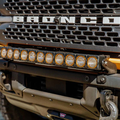KC HiLiTES Front Bumper Light Bar Mount 30 in FLEX ERA LED 2021+ Ford Bronco Lights offroad accessory | Iron Ridge Offroad