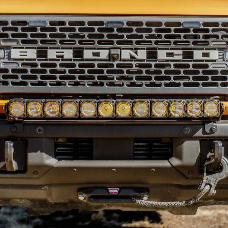 KC HiLiTES Front Bumper Light Bar Mount 30 in FLEX ERA LED 2021+ Ford Bronco Lights offroad accessory | Iron Ridge Offroad
