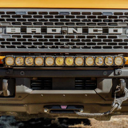 KC HiLiTES Front Bumper Light Bar Mount 30 in FLEX ERA LED 2021+ Ford Bronco Lights offroad accessory | Iron Ridge Offroad