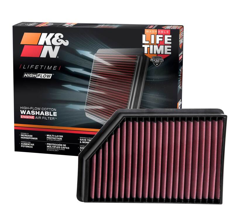 K&N 33-5098 Performance Air Filter | Chevrolet Silverado 2500HD / Silverado 3500HD / Sierra 2500HD / Sierra 3500HD (20-26) (33-5098) Air Filters offroad accessory | Iron Ridge Offroad