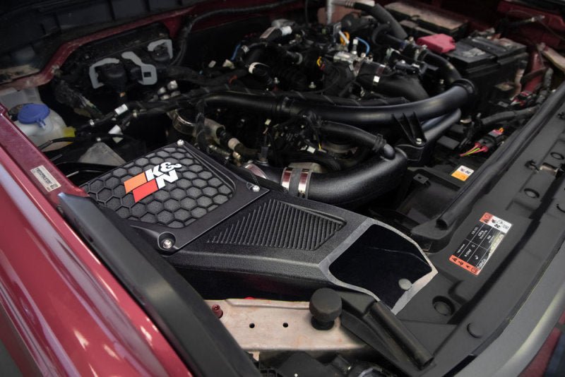 K&N DRYFLOW Performance Air Intake System - 2021+ Ford Bronco 2.7L Air Intake Systems offroad accessory | Iron Ridge Offroad