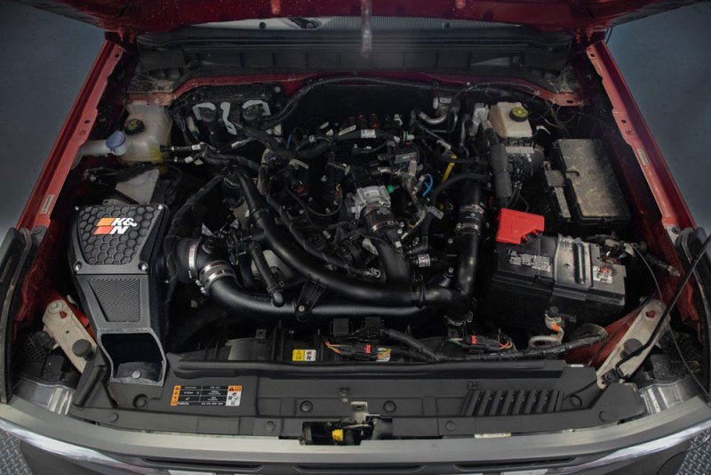 K&N DRYFLOW Performance Air Intake System - 2021+ Ford Bronco 2.7L Air Intake Systems offroad accessory | Iron Ridge Offroad