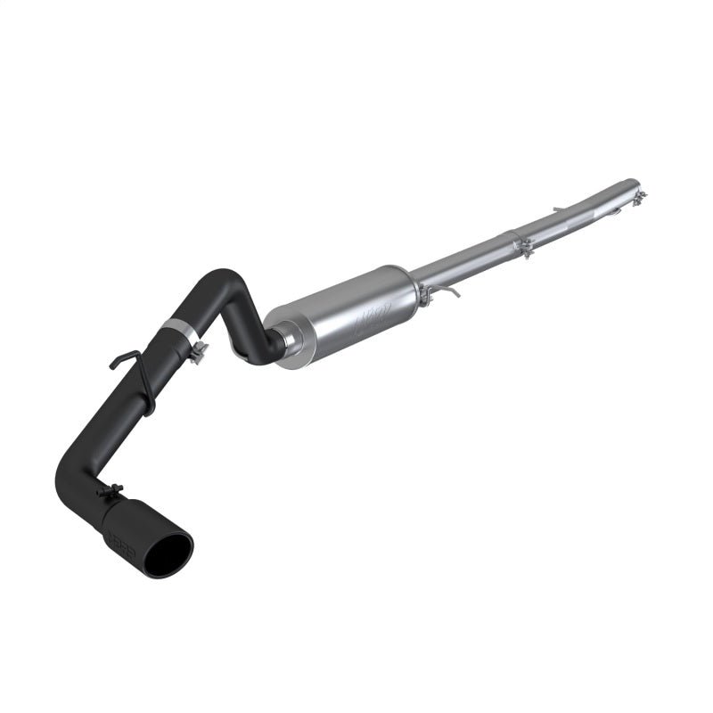 MBRP 2019 - 2023 Ford Ranger Ecoboost 2.3L 4in OD Tip Single Side Exit 3in Black Coated Cat Back Exhaust offroad accessory | Iron Ridge Offroad