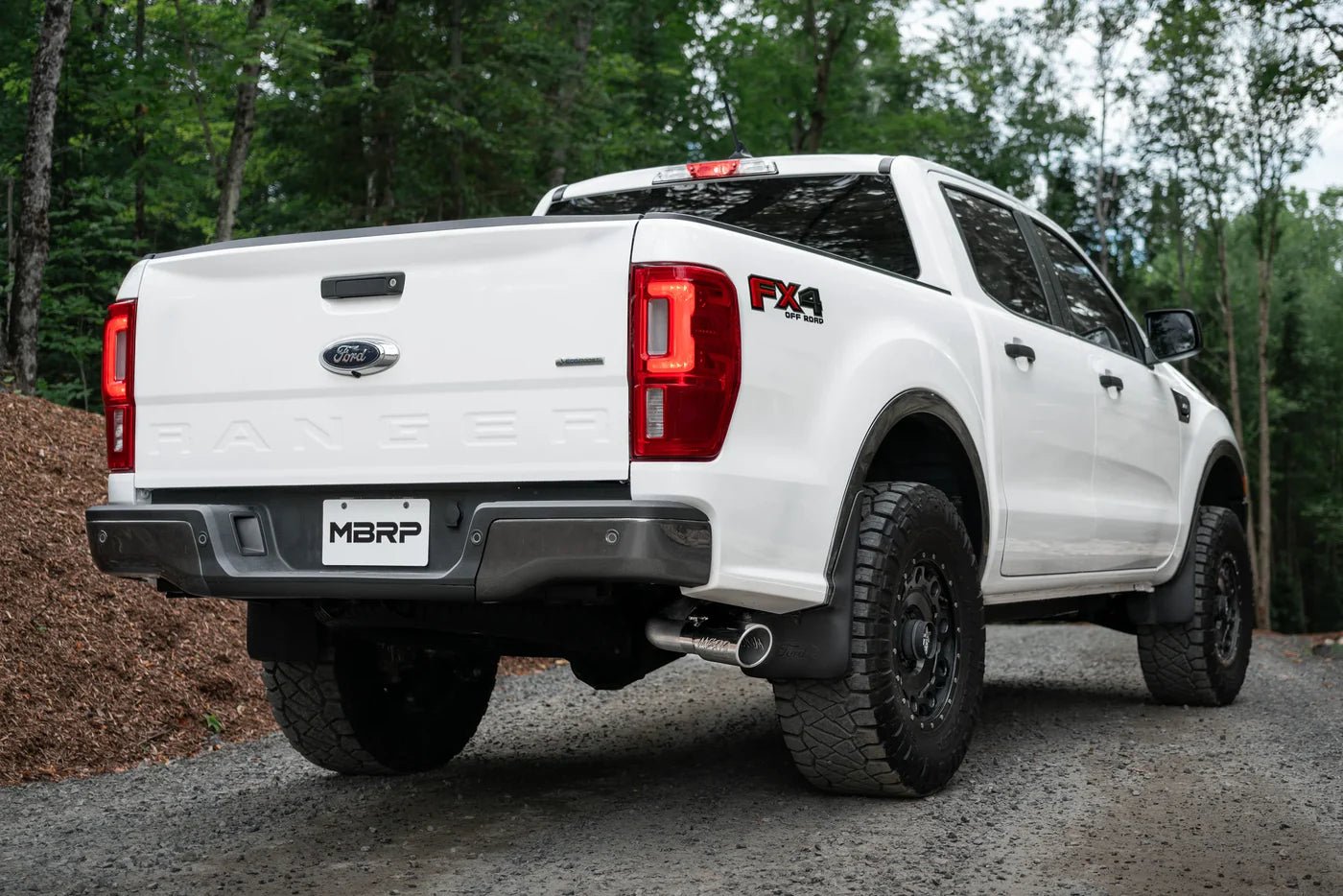 MBRP 2019 - 2023 Ford Ranger Ecoboost 2.3L 4in OD Tip Single Side Exit 3in T304 Cat Back Exhaust offroad accessory | Iron Ridge Offroad