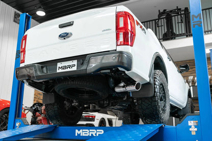 MBRP 2019 - 2023 Ford Ranger Ecoboost 2.3L 4in OD Tip Single Side Exit 3in T304 Cat Back Exhaust offroad accessory | Iron Ridge Offroad