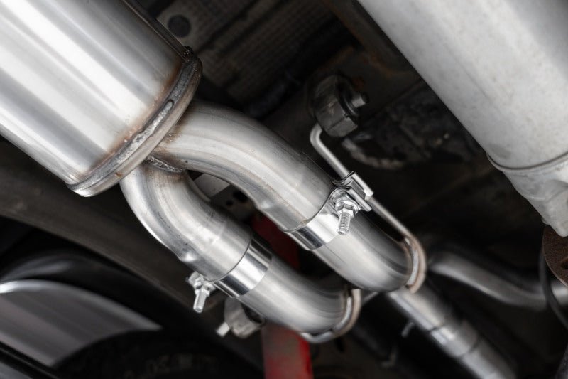 MBRP 2.5in Dual Split Rear Cat-Back | Chevy Silverado 1500 6.2L 19-21 (S50053CF) Exhaust, Mufflers & Tips offroad accessory | Iron Ridge Offroad