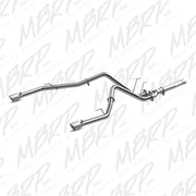 MBRP Exhaust System (Dual Split Rear Exit, Aluminized): Ram 3.0L EcoDiesel 1500 2014 - 2018 Exhaust, Mufflers & Tips offroad accessory | Iron Ridge Offroad