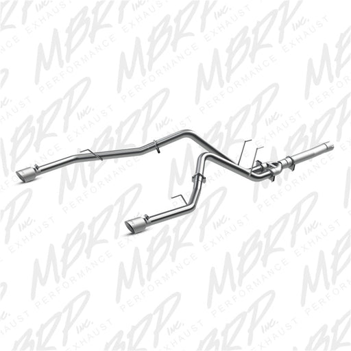 MBRP Exhaust System (Dual Split Rear Exit, Aluminized): Ram 3.0L EcoDiesel 1500 2014 - 2018 Exhaust, Mufflers & Tips offroad accessory | Iron Ridge Offroad
