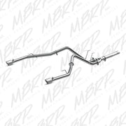 MBRP Exhaust System (Dual Split Rear Exit, Aluminized): Ram 3.0L EcoDiesel 1500 2014 - 2018 Exhaust, Mufflers & Tips offroad accessory | Iron Ridge Offroad
