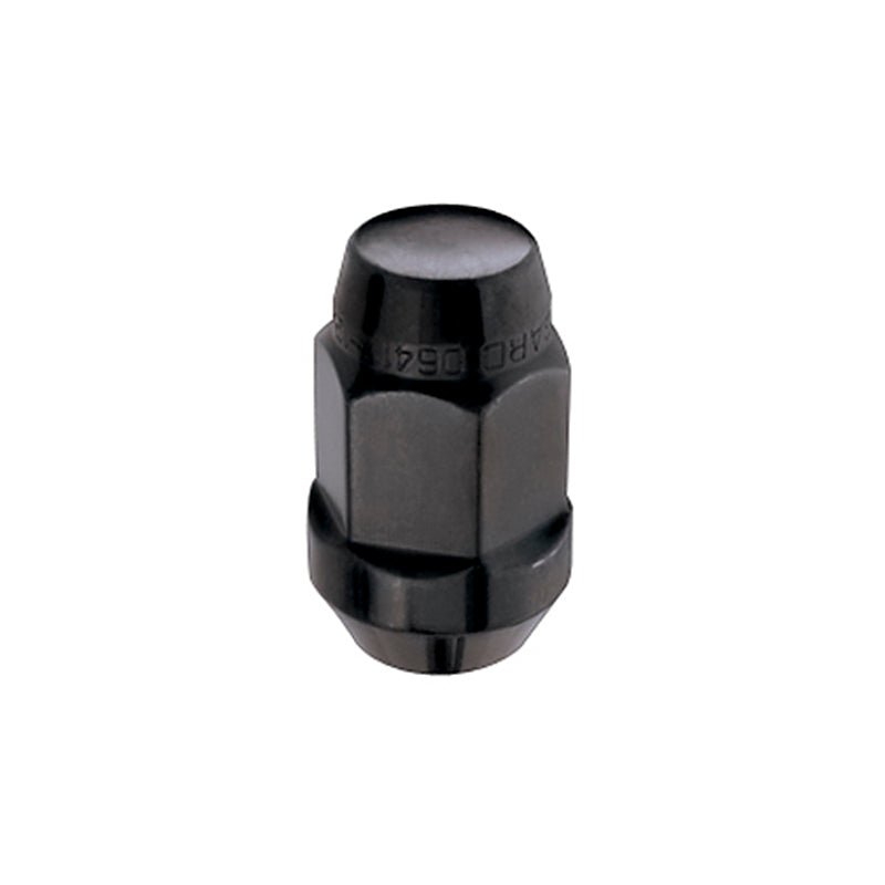 McGard Hex Lug Nut (Cone Seat Bulge Style) M12X1.5 / 3/4 Hex / 1.45in. Length (4 - Pack) - Black Wheel and Tire Accessories offroad accessory | Iron Ridge Offroad