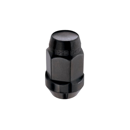 McGard Hex Lug Nut (Cone Seat Bulge Style) M12X1.5 / 3/4 Hex / 1.45in. Length (4 - Pack) - Black Wheel and Tire Accessories offroad accessory | Iron Ridge Offroad