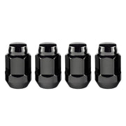 McGard Hex Lug Nut (Cone Seat Bulge Style) M12X1.5 / 3/4 Hex / 1.45in. Length (4 - Pack) - Black Wheel and Tire Accessories offroad accessory | Iron Ridge Offroad