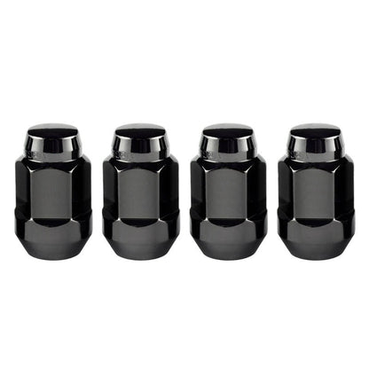 McGard Hex Lug Nut (Cone Seat Bulge Style) M12X1.5 / 3/4 Hex / 1.45in. Length (4 - Pack) - Black Wheel and Tire Accessories offroad accessory | Iron Ridge Offroad